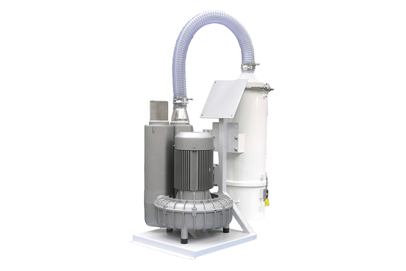 Regenerative Side Channel Vacuum Blower shown with optional in-line static filter