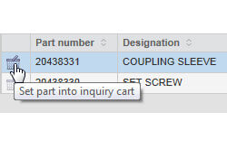 Spare parts selection