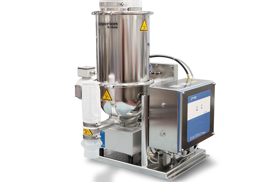 Compact KT20 twin screw feeder on SFS scale