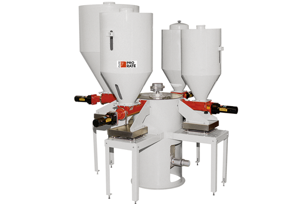 ProRate PURE Gravimetric Blender with four ProRate PURE Feeders