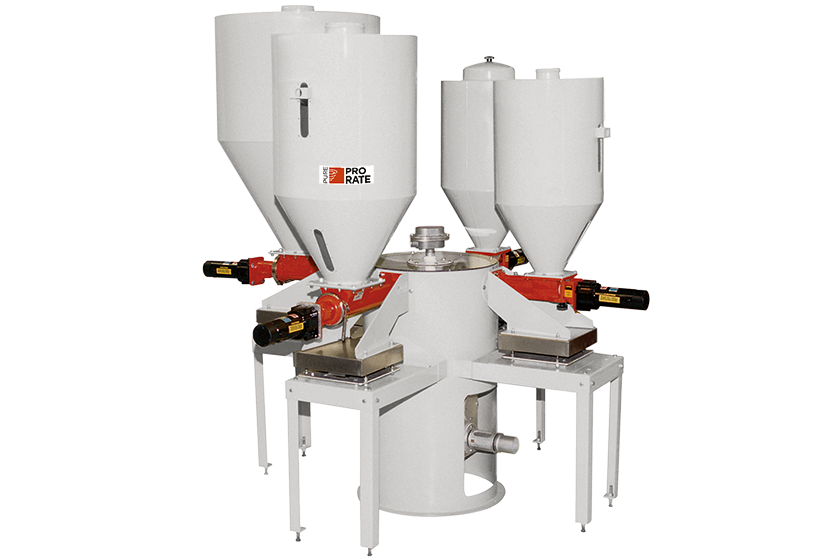ProRate PURE Gravimetric Blender with four ProRate PURE Feeders