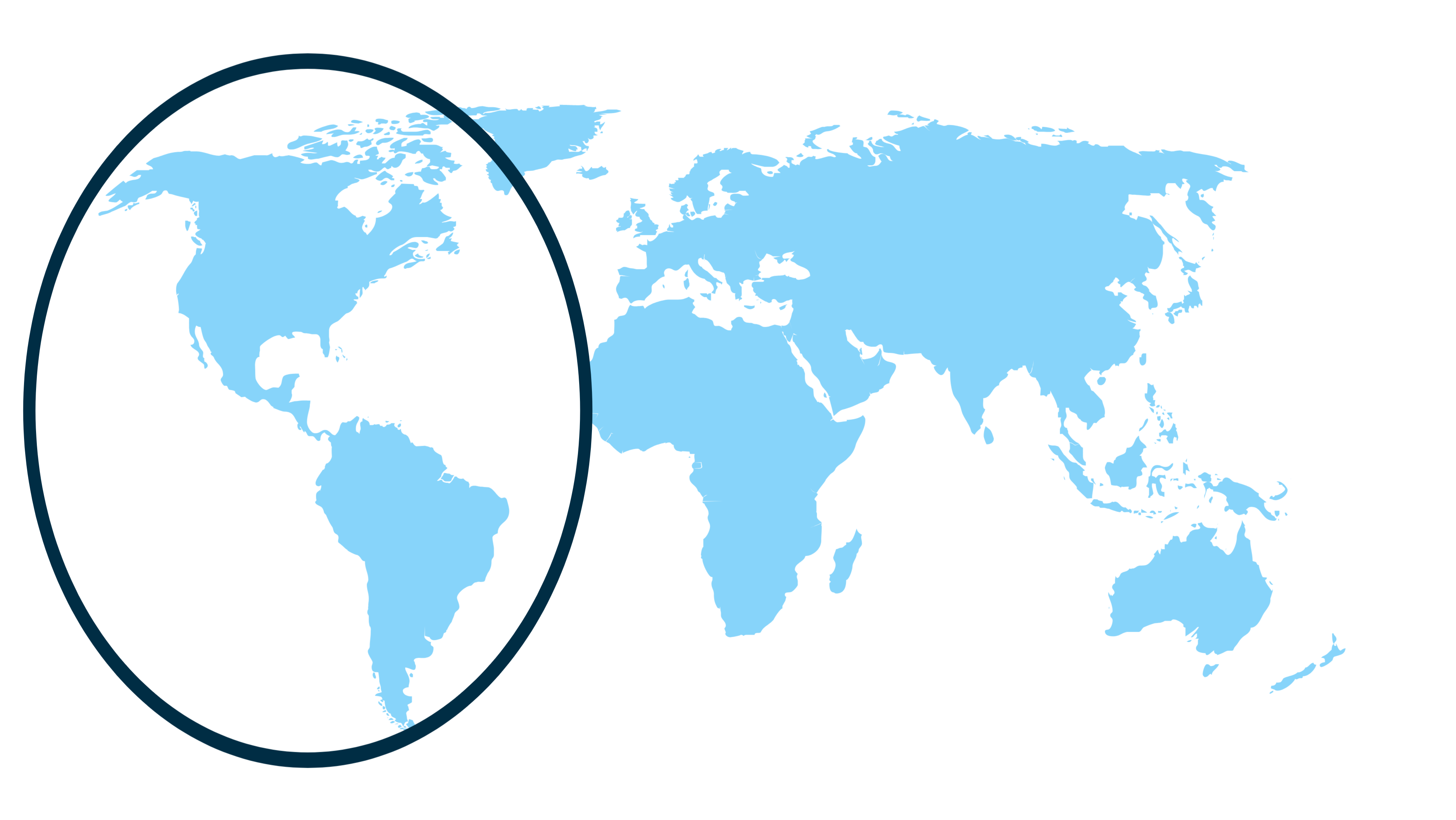 Weltkarte Americas