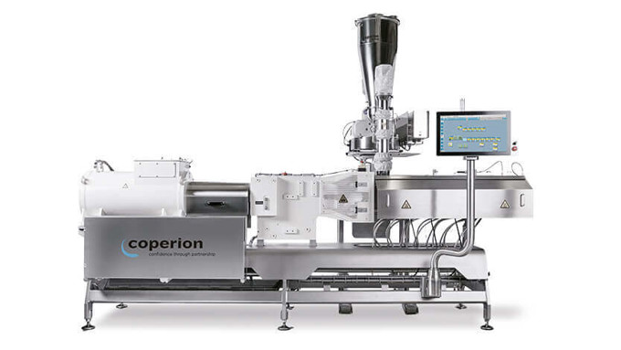 Coperion ZSK 54 extruder with Coperion K-Tron feeder for the save production of battery materials