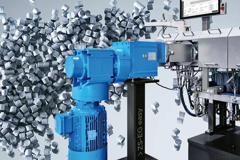 The ZS-EG twin screw side degassing unit reliably removes odors in plastics recycling processes.