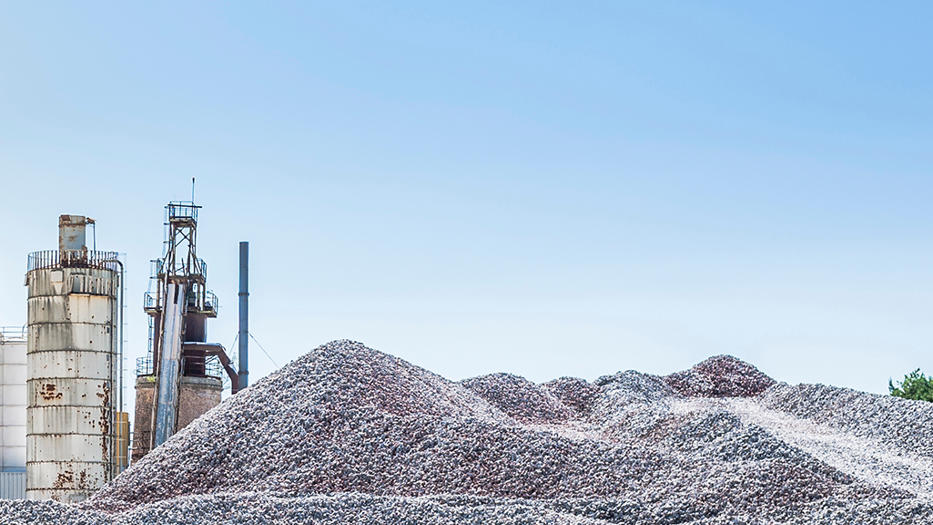 Cement plant with piles