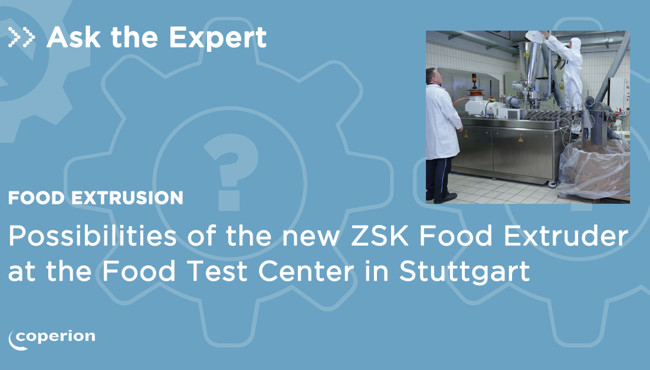 New ZSK Food Extruder at Coperion's Food Test Center in Stuttgart
